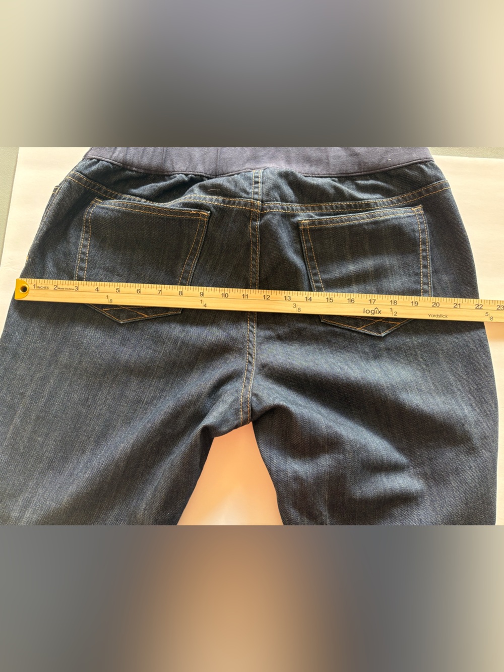 GAP Dark Blue Maternity Flare Jeans with Stretch Waistband size 14 regular - Picture 9 of 9